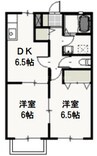 あさひリバージュＢ 2DKの間取り