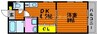 クルーズイン 1DKの間取り