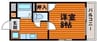 サンフラワー 1Kの間取り