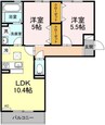 セカンドコート　B棟 2LDKの間取り