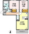 メゾンＯＴＣ 2LDKの間取り