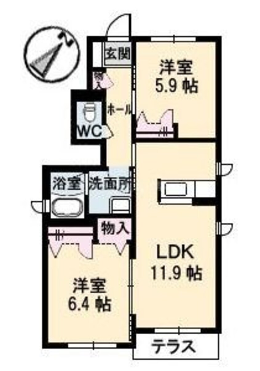 間取図 クラヴィエ一宮　B棟