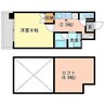 ルラシオン岡山奉還町 1Kの間取り