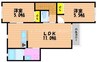 リバーサイド藤田C棟 2LDKの間取り