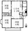 サンビレッジ青江Ｂ 3LDKの間取り