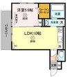アルシオネ岡山駅西 1LDKの間取り