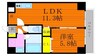 ピュアガーデン新保 1LDKの間取り