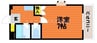ウエストヒルズ 1Kの間取り