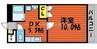 サニーコスモⅡ 1DKの間取り
