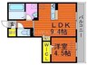 イヴェール 1LDKの間取り