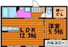 フローラルコート 1LDKの間取り