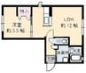 ラ・パルテール新屋敷Ⅱ 1LDKの間取り