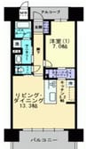 アルファステイツ大学病院通り 1LDKの間取り
