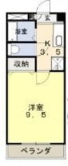 フォレスト東古松 1Kの間取り