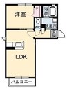 シャーメゾングロワールＢ 1LDKの間取り