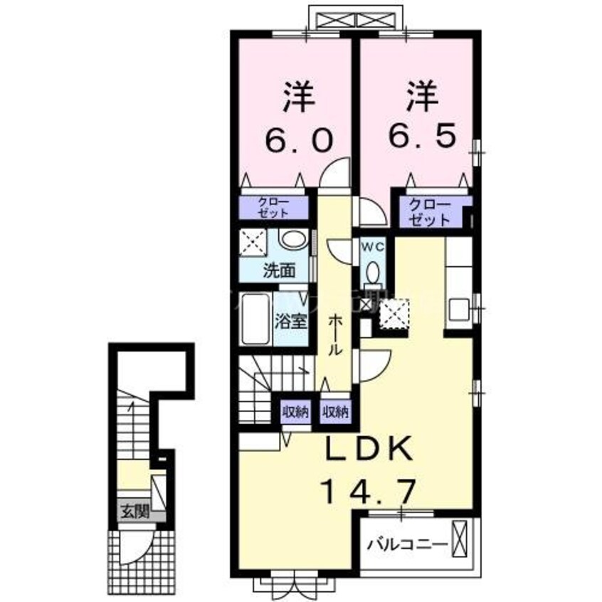 間取図 アルページュ植松Ｂ