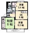 シャーメゾン大福　C棟 3DKの間取り