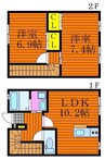 コーポレーヴ楢津 2LDKの間取り
