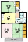 プリオールエフ　Ａ棟 3DKの間取り