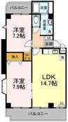 サンセリテItano　Ａ棟 2LDKの間取り