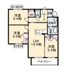 グランマスト高柳　A棟 3LDKの間取り