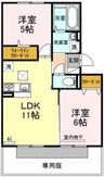 アンジュエ 2LDKの間取り