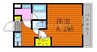 Casa Grande学南町 1Kの間取り