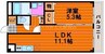 セレ　グレージュ 1LDKの間取り