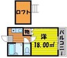 ラポール青江 1Kの間取り