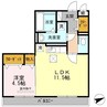 ステラⅡ 1LDKの間取り