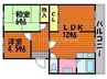 国富コーポ 2LDKの間取り