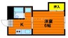 レクサス神田 1Kの間取り