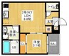 REGALEST 奉還町 1LDKの間取り