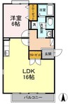 ロイヤルハイツ山上　B棟 1LDKの間取り