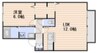 アムール　Ａ棟 1LDKの間取り