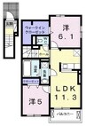 スミールⅠ 2LDKの間取り