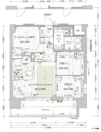 間取図 プレサンス ロジェ 岡山駅元町