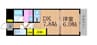 ライオンズマンション岡山医大南 1DKの間取り