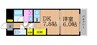 ライオンズマンション岡山医大南 1DKの間取り