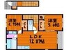 クラウンフィールドＮ　Ａ 2LDKの間取り