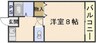 ファンテイル青江 1Kの間取り