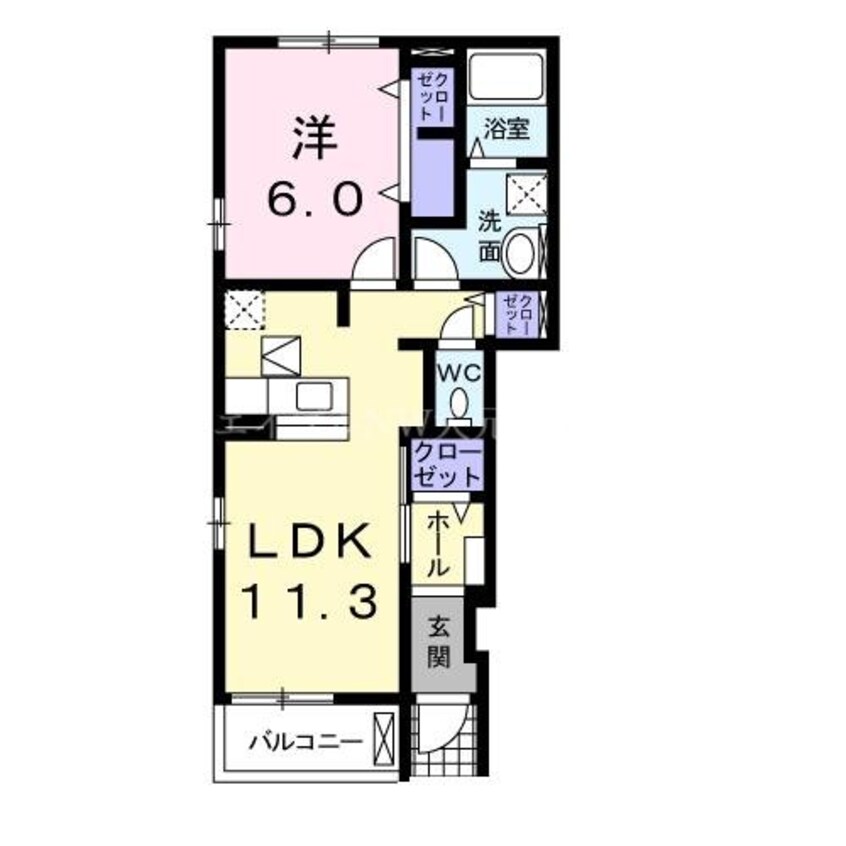 間取図 レインボーキャッスル山際ⅡＢ