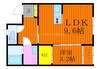 スカイヒルズⅡ 1LDKの間取り