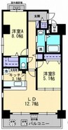 リッチ・クレールマンション 2LDKの間取り
