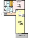 ラ　ルーチェ 1LDKの間取り
