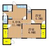 福浜西借家 2LDKの間取り