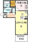 アンリ・Ｄ 1LDKの間取り