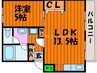 クレール学南運動公園 1LDKの間取り