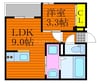 REGALEST 東島田Ⅲ 1LDKの間取り