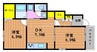 ハアラン御津 2DKの間取り
